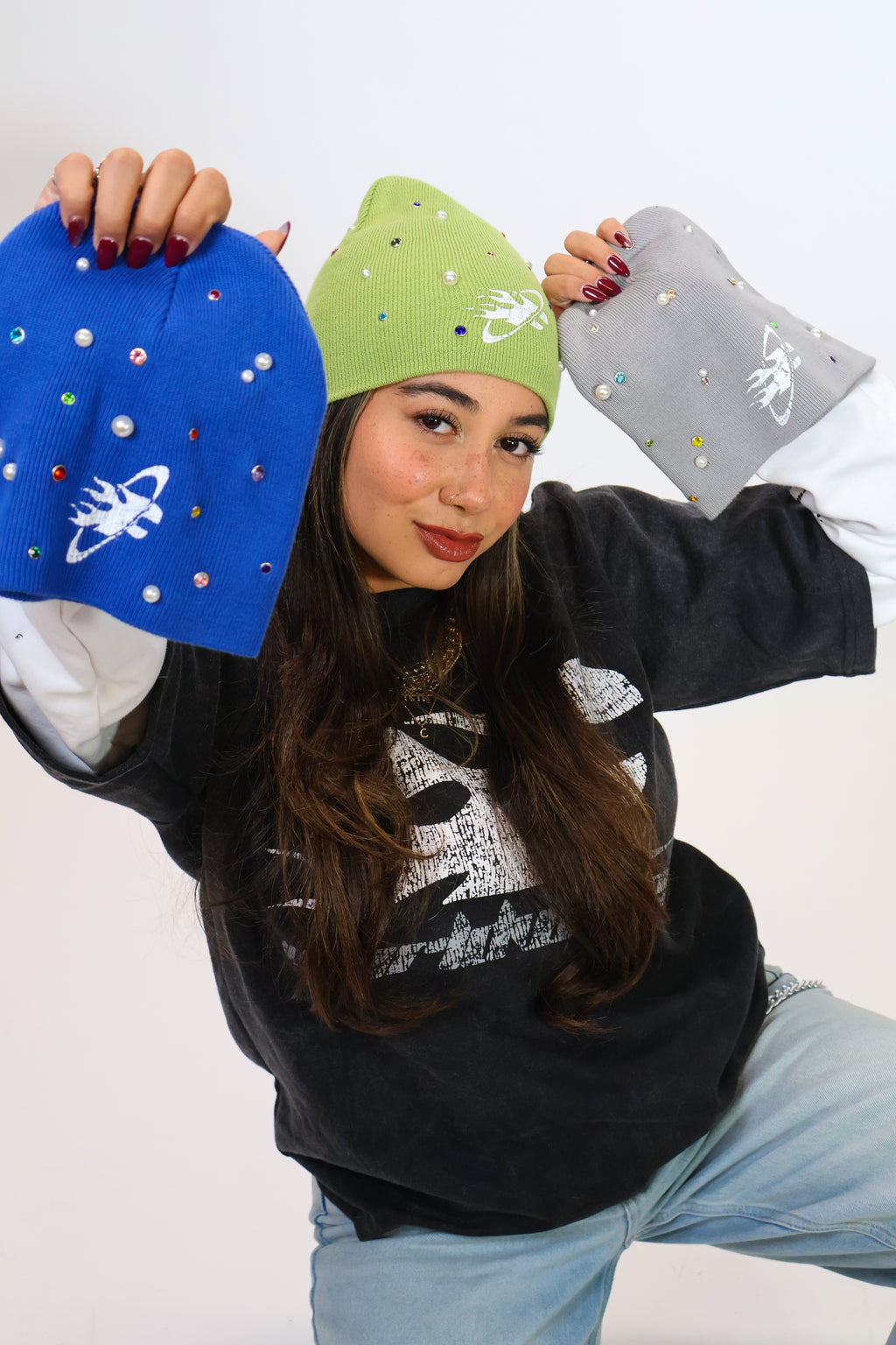 Ze'Flame Pearl & Stone Beanie