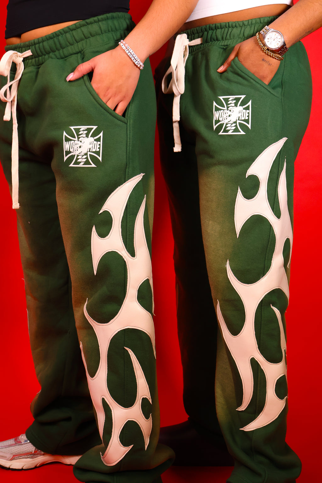 Leather Patch Sweatpants