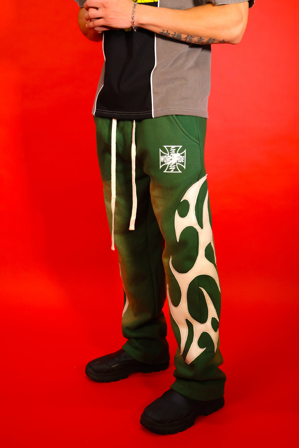 Leather Patch Sweatpants